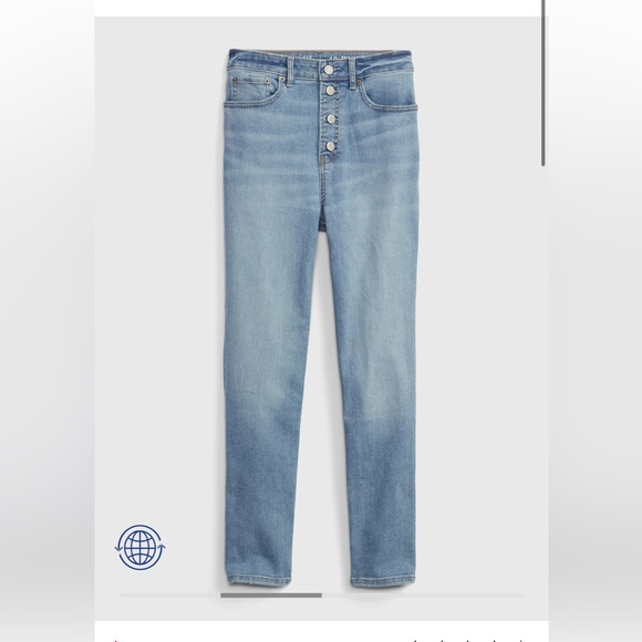 🆕 RESERVED XMS Gap Kids Teen Girls Sky High Rise Skinny Ankle Jeans Wash well - Picture 1 of 12